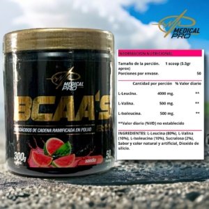 BCAA's 8:1:1 Sandía (Aminoácidos de cadena ramificada en polvo)