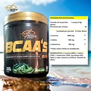 BCAA's 8:1:1 Pepino Limón (Aminoácidos de cadena ramificada en polvo)