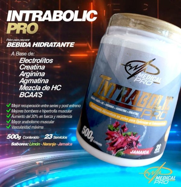 Intrabolic Pro Bebida Hidratante en Polvo Sabor Jamaica (500 g)