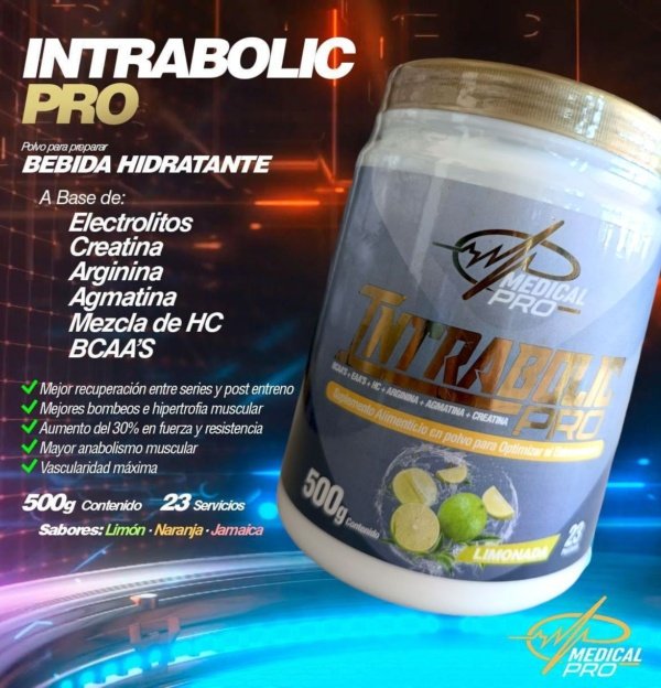 Intrabolic Pro Bebida Hidratante en Polvo Sabor Limonada (500 g)