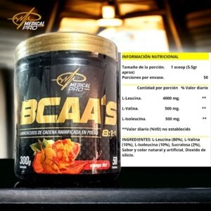 BCAA's 8:1:1 Mango Hot (Aminoácidos de cadena ramificada en polvo)