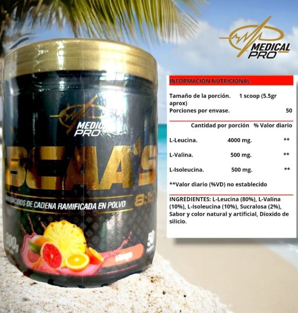 BCAA's 8:1:1 Toronja (Aminoácidos de cadena ramificada en polvo)