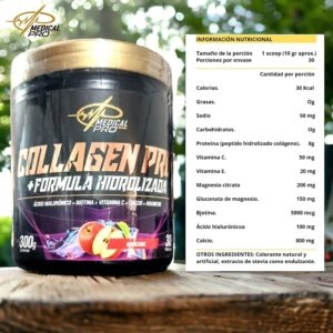 Collagen Pro + Fórmula Hidrolizada Sabor Manzana (300 g)