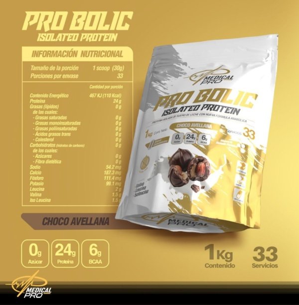 Pro Bolic Isolated Protein Choco Avellana (1 kg)